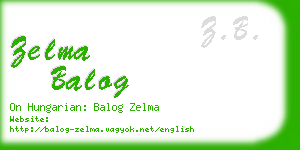 zelma balog business card